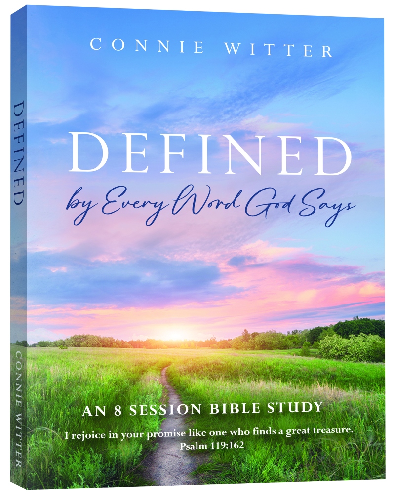 Product Description: Preorder your copy of Connie's newest 8 week Bible study. Available for shipping July 28, 2026</br></br>Are you ready to stop living defined by fear, past failures, symptoms, or other people’s opinions—and start living defined by every word God speaks?</br></br>In this fresh, expanded edition of Connie’s beloved Bible study, God’s Great & Precious Promises, Defined by Every Word God Says is an eight-week treasure hunt through Scripture that will reshape how you see yourself. With heartfelt testimony, practical teaching, and soul-stirring truth, Connie guides you to:</br></br>Discover your true identity in Christ—“I am who He says I am.” </br>Replace labels, lineage, and circumstances with God’s promises. </br>Activate the divine life of God that dwells within you. </br>Respond to God’s Word so peace, healing, and victory become your daily experience.</br></br>Each Bible study lesson includes Scripture, personal stories, and reflection questions to help you internalize and live out these life-changing truths. Whether you’re new to Scripture or have walked with the Lord for years, this journey will renew your thinking, strengthen your faith, and empower you to live boldly as an heir of God.</br></br>Step into the freedom of being defined by His promises—begin today.</br></br>Other Resources Available</br></br>Ministry App: Download Connie Witter’s app by searching Because of Jesus Ministries in your App Store.</br></br>Audio/Video Teaching: 8 accompanying audio/video teachings are available on the BOJM App, the BOJM website: conniewitter.com or on the youtube ministry channel: https://www.youtube.com/@ConnieWitter</br> Defined by Every Word God Says